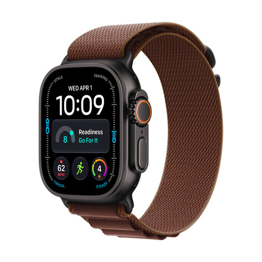 Apple Watch Ultra 4 GPS + Cellular, Cassa 49 mm in titanio nero con Alpine Loop borgogna - S