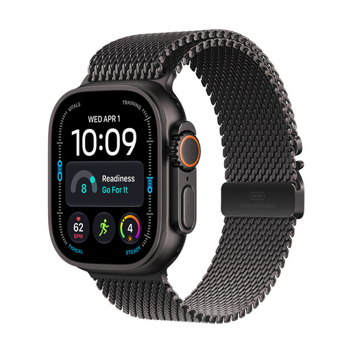 Apple Watch Ultra 4 GPS + Cellular, Cassa 49 mm in titanio nero con Loop in maglia milanese in titanio nero - S