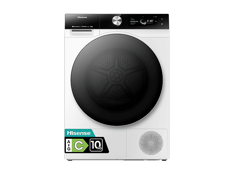 ASCIUGATRICE HISENSE DH7S107BW A pompa di calore, 10 kg, profondità 72 cm, 62 dB(A), Bianco, Classe C