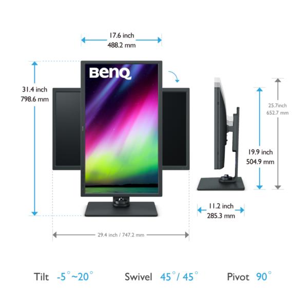 BenQ SW321C Monitor PC 81,3 cm (32") 3840 x 2160 Pixel 4K Ultra HD LED Grigio