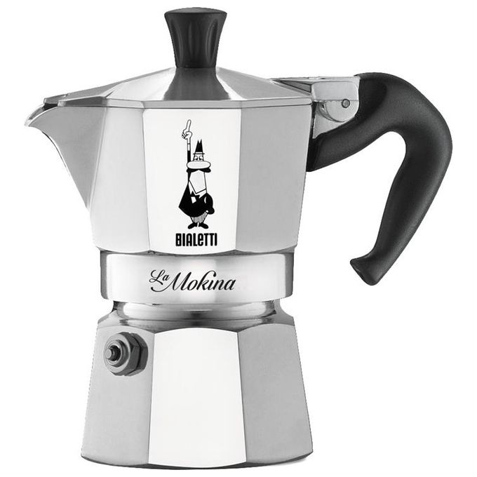 Bialetti 0002380-NP La Mokina Caffettiera Moka 1-2 Tazza 40 ml in Alluminio colore Acciaio inox