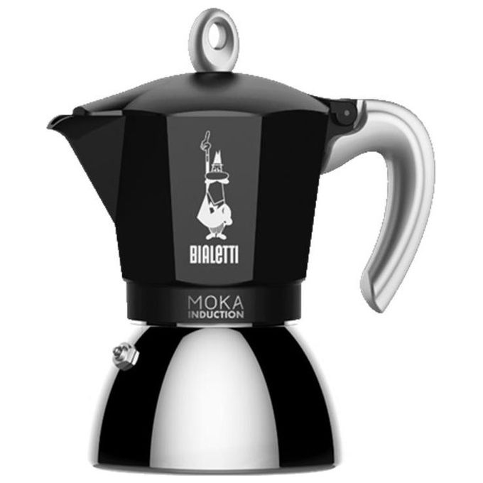 Bialetti 6934 Moka Induction Caffettiera 4 Tazze Acciaio e Alluminio per Induzione colore Nero