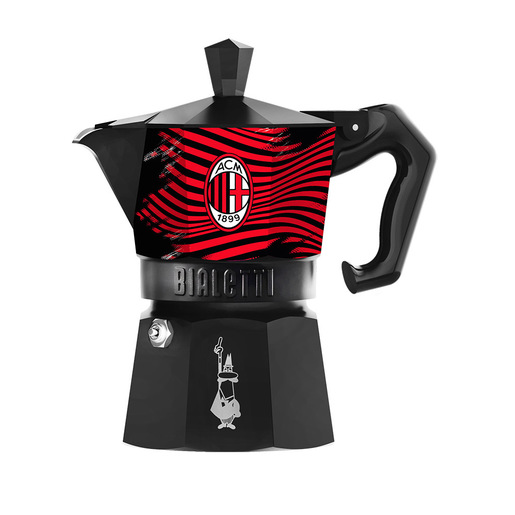 Bialetti Moka Express 3 tazze Milan 0,15 L Nero, Rosso