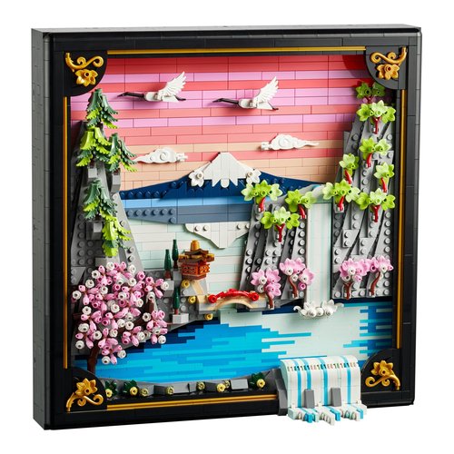Costruzioni LEGO 31218 ART Paesaggio giapponese con ciliegi fioriti
