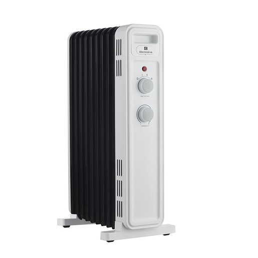 Electroline OFRE9F20M Radiatore ad olio 9 elementi riscaldanti Bianco Nero 1500W ruote