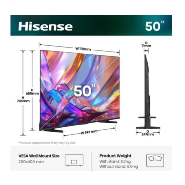 Hisense 50E79S TV 127 cm (50") 4K Ultra HD Smart TV Wi-Fi Nero
