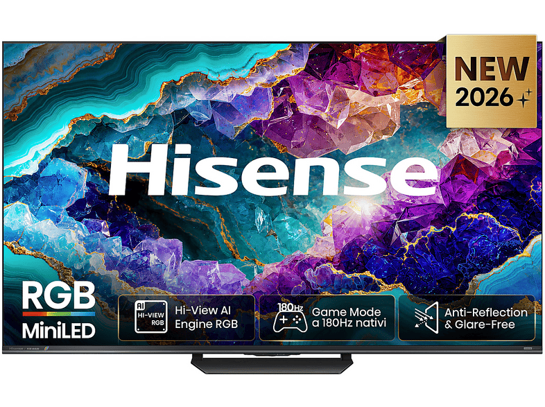 HISENSE 65UR8S TV RGB MiniLED, SMART TV, 65 ", RGB-MiniLED, Processore Quad Core MT9655, Classe E