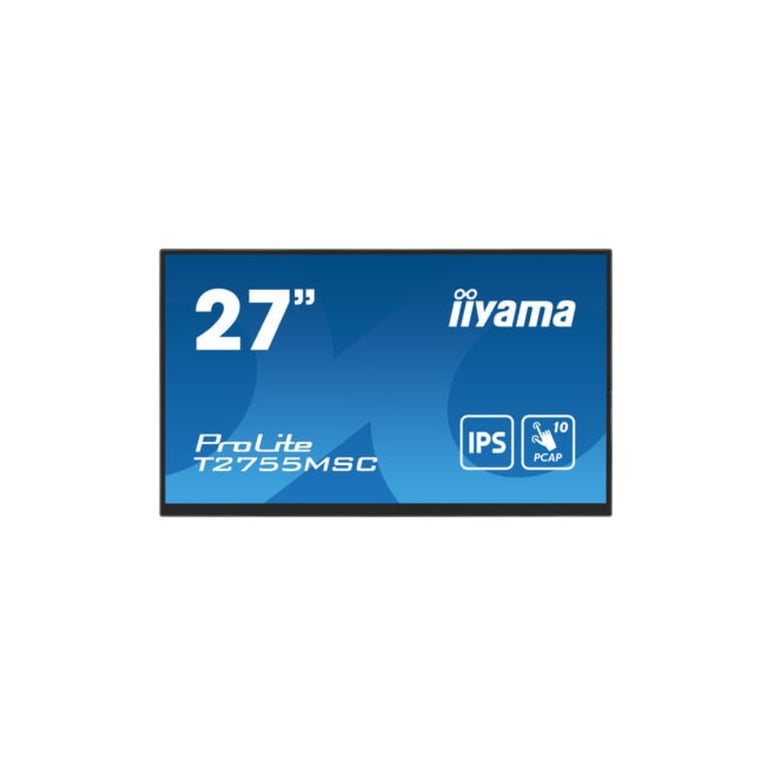 IIYAMA 27 Touchscreen PCAP vetro senza cornice IPS 10 punti 1920x1080 5ms 400 cd/m2 1xDisplayport 2xUSB HUB (3.2) HPs 2 x 1W Rivestimento antimpronta - Nuevo