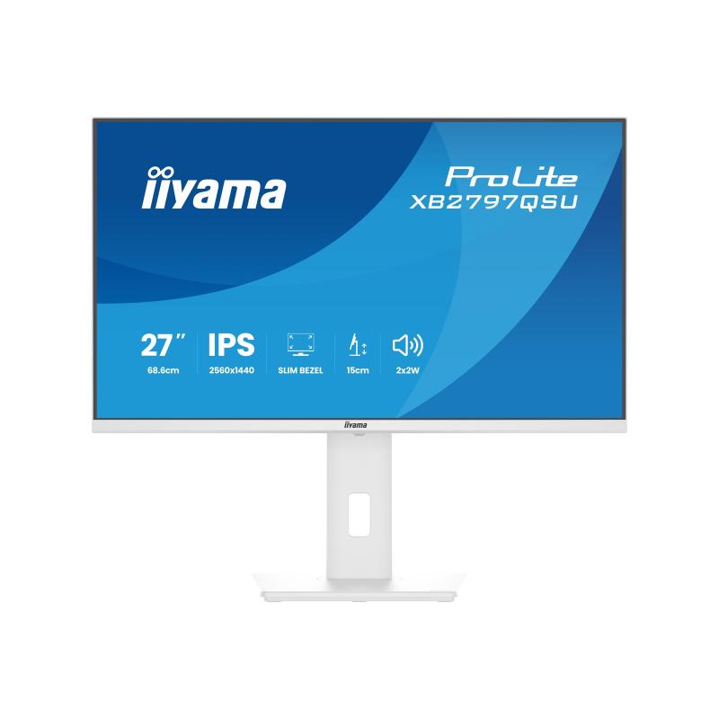 iiyama ProLite XB2797QSU-W1 Monitor PC 68,6 cm (27") 2560 x 1440 Pixel Quad HD LED Bianco