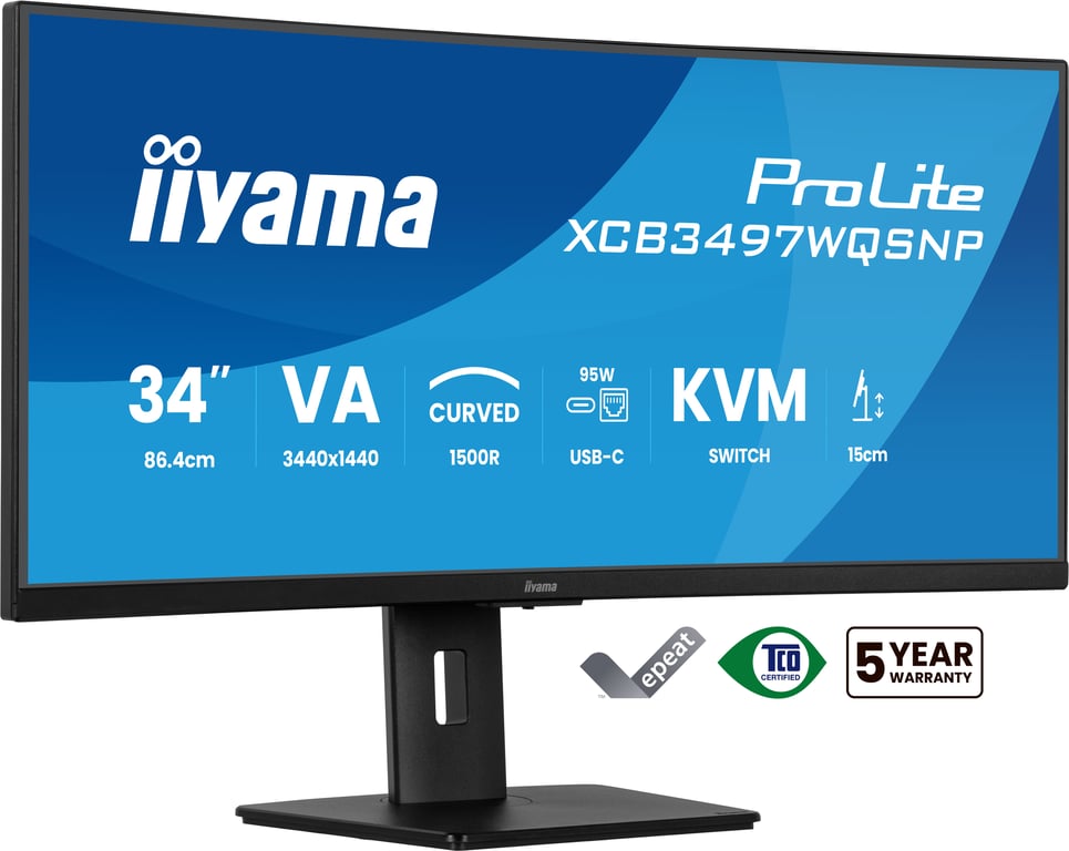 iiyama ProLite XCB3497WQSNP-B1 86,4 cm (34 ) 3440 x 1440 pixel UltraWide Quad HD LED Flat Panel PC Monitor Nero - Nuevo