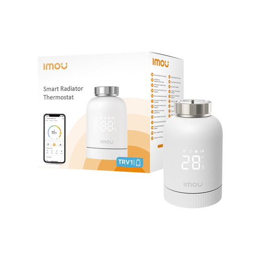 Imou TRV1 Valvola Termostatica con 6 adattatori di montaggio, con rilevamento finestra aperta, protezione congelamento, programmabile e compatibile con A