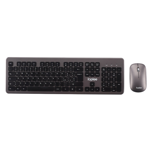 IOPLEE 290G tastiera Mouse incluso Ufficio RF Wireless QWERTY Nero, Grigio