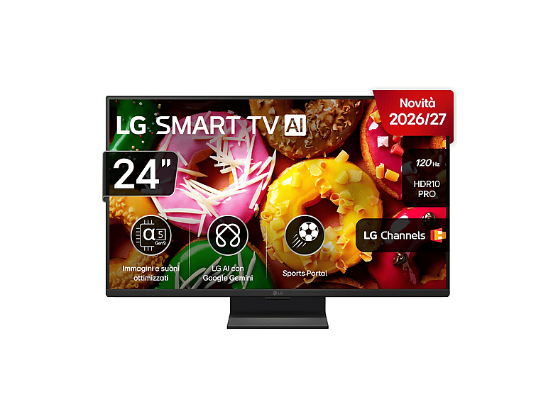 LG Smart webOS 24LB70006LA TV LED, SMART TV, 24 ", Full-HD, Processore a5 AI 4K Gen9, Classe E
