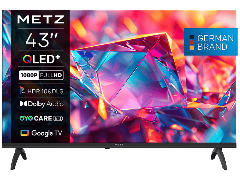 METZ 43MQH7030Z, Smart TV 43", QLED+, HD, Google TV, HDR10, Dolby Digital Plus, Eye Care