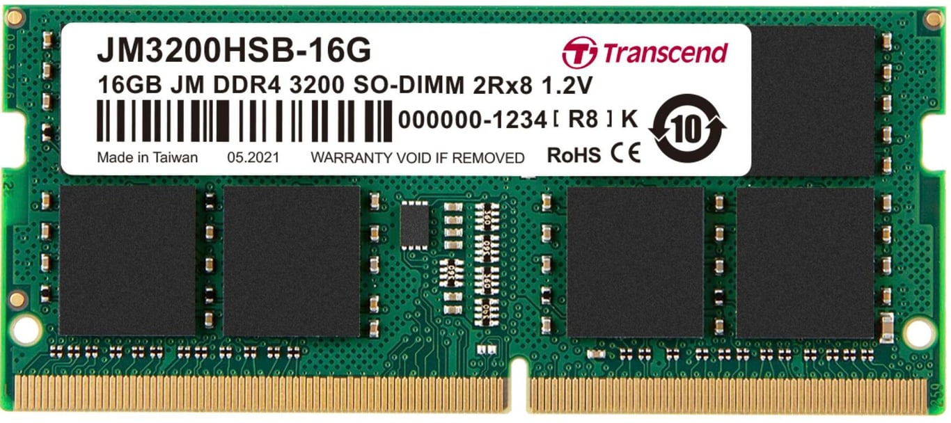 Modulo di memoria Transcend JetRam JM3200HSB-16G 16 GB DDR4 3200 MHz - Nuevo