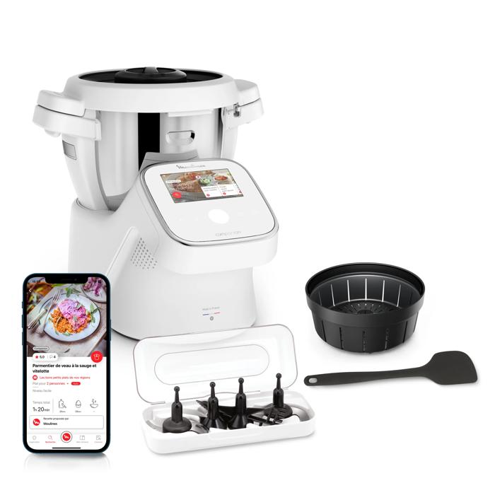 Moulinex Robot Da Cucina Multifunzione I-Companion Touch Funzione Cottura Capacità 3L Schermo Touch