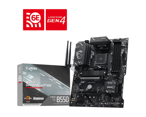MSI MB B550 GAMING WIFI6E, B550, AM4, 4DDR4, 2PCI-Ex16, 1PCI-Ex1, 2M.2, 6SATA3, 2USB10G,5U