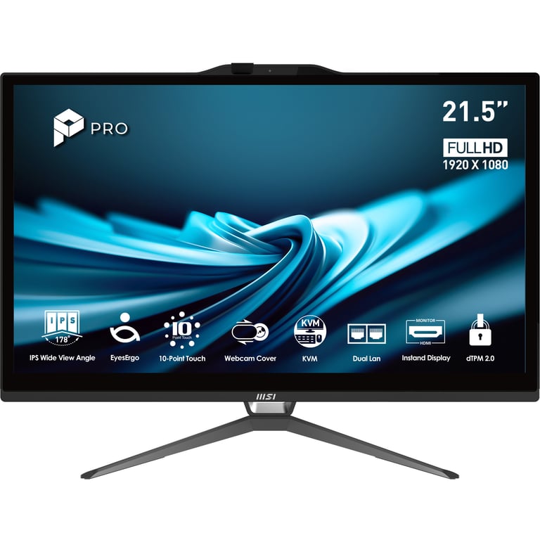 MSI Pro AP222T 14MA-613EU Intel® Core™ i3 i3-14100 54,6 cm (21,5 ) 1920 x 1080 pixel Schermo touch PC All-in-One 8 GB DDR4-SDRAM 512 GB SSD Windows 11 Home Wi-Fi 5 (802.11ac) Nero - Nuevo