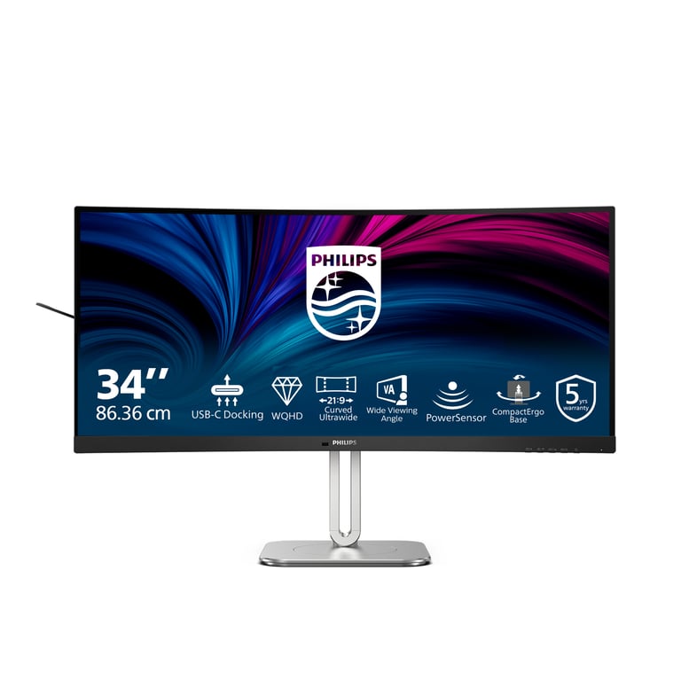 Philips serie 5000 34B2U5600C/00 86,4 cm (34 ) Dual QHD LCD Grey PC a schermo piatto 3440 x 1440 pixel - Nuevo