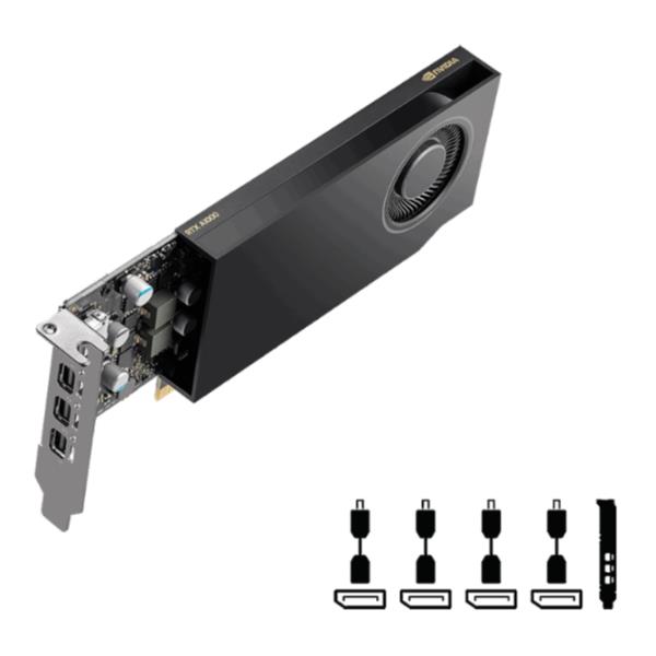 PNY VGA QUADRO RTX A1000 8GB, 4x MINI DP, 1x LP BRACKET, LOW PROFILE, OEM VERS