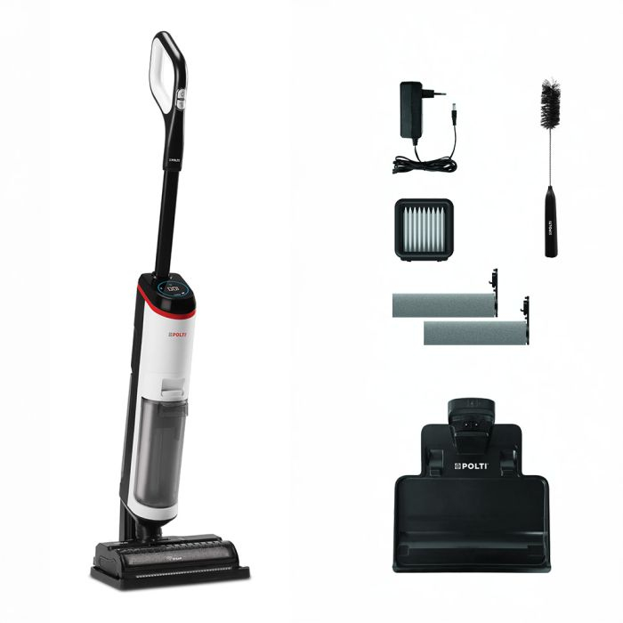 Polti RollySteam WD30C, lavapavimenti senza filo, che aspira, lava e igienizza con il vapore, senza detersivi