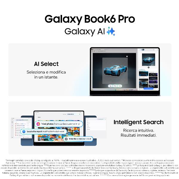 Samsung Galaxy Book6 Pro Copilot+ PC Intel Core Ultra 7 356H Computer portatile 35,6 cm (14") Touch screen WQXGA+ 16 GB LPDDR5x-SDRAM 512 GB SSD Wi-Fi 7 (802.11be) Windows 11 Pro Grigio