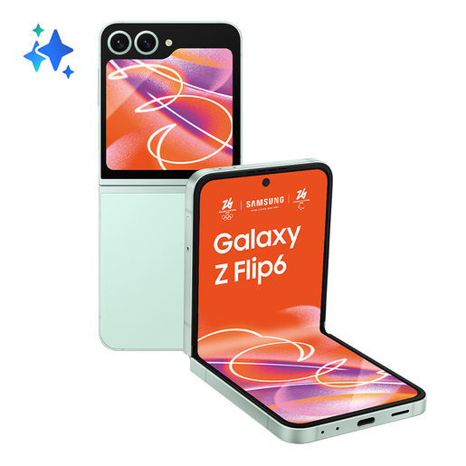 Samsung Galaxy Z Flip6 Smartphone AI, 256GB, RAM 12GB, Display 3,4'' SAMOLED/6,7'' Dynamic AMOLED 2X, Mint