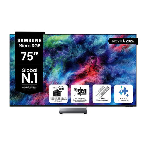 Samsung Micro RGB AI TV 75'' MRE75R95HATXZT, Micro RGB AI Engine Pro, 4K AI Upscaling Pro, Glare Free, Motion Xcelerator 165Hz, Dolby Atmos & OTS+, Infin