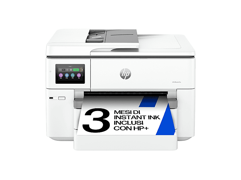 Stampante Inkjet Multifunzione 3 in 1 a colori HP OfficeJet Pro 9730e con HP+, A3, Fronte retro automatico, Ethernet, WiFi, Bianca