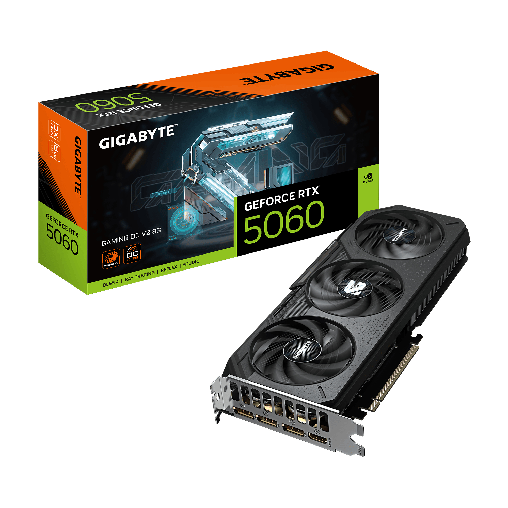 SVGA GIGABYTE GV-N5060GAMING OCV2-8GD RTX 5060 8GDDR7 128bit 2602Mhz-o.c. PCIe5.0 HDMI 3xDP 7680x4320 550W 2slot