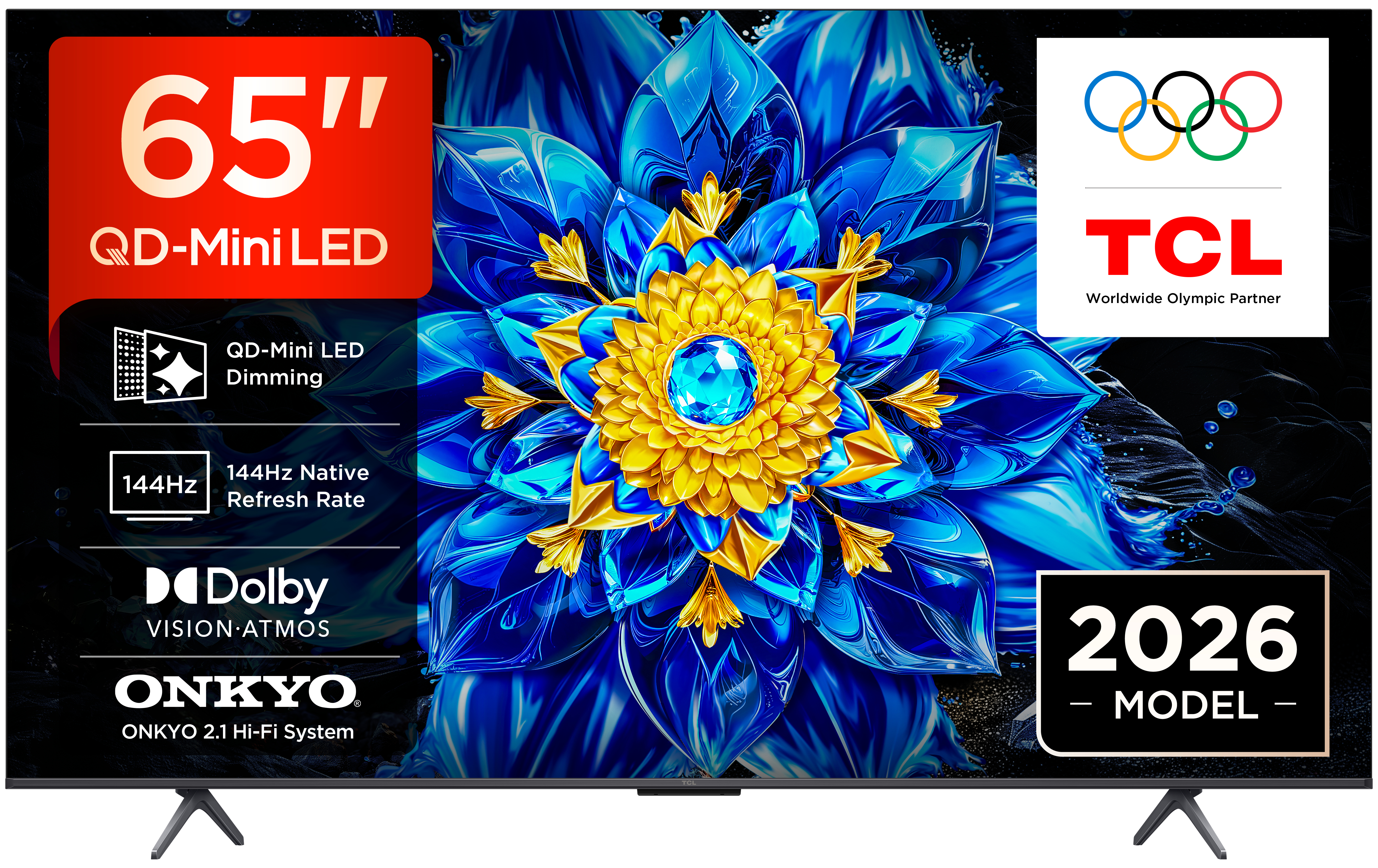 TCL P8L TV 65P8L – QD-Mini LED 65", 4K HDR, Google TV, 144Hz VRR, Audio Onkyo 2.1