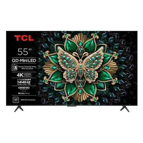 TCL Serie C69K Smart TV QD-MiniLED 4K 55" 55C69K, 144Hz, audio Onkyo 2.1, Dolby Vision IQ & Atmos, Google TV