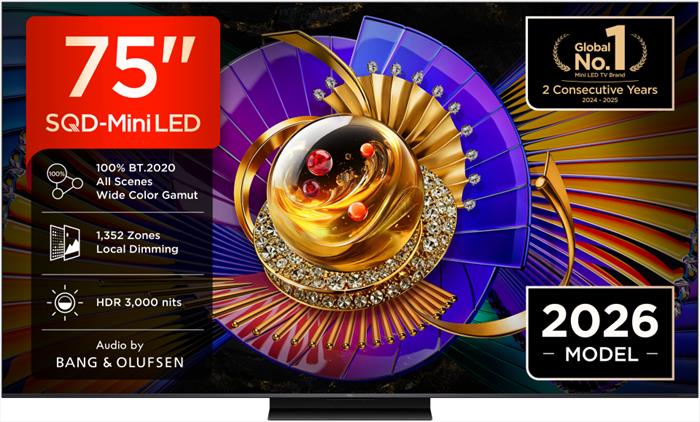 Tcl - Smart Tv Sqd-mini Led 4k 75" 75c7l-nero