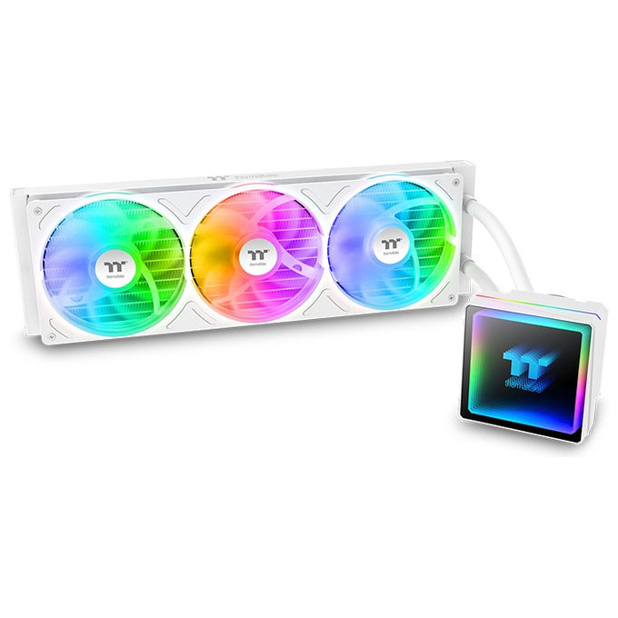 Thermaltake CL-W468-PL12SW-A TH360 V3 ARGB Dissipatore a liquido All-in-One Diametro 12 cm Velocita' max 2500 Giri-min TDP 365 W colore Bianco