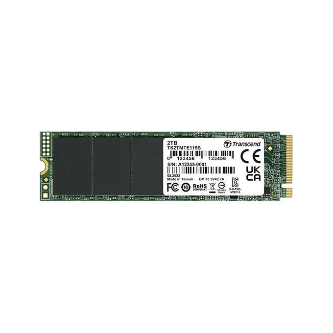 Transcend TS1TMTE115S SSD PCIe 115S 1 TB M.2 2280 PCI Express 3.0 NVMe 3D NAND TLC colore Nero