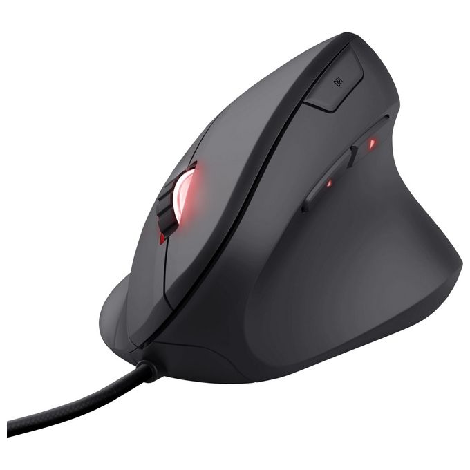Trust 22991 GXT 144 Rexx Mouse Gaming Verticale Ergonomico USB Ottico 10000 DPI 6 Pulsanti Programmabili RGB colore Nero