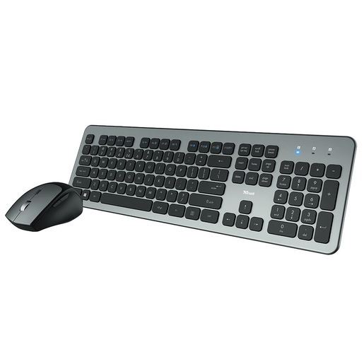 Trust 23889 tastiera Mouse incluso Universale RF Wireless QWERTY Italiano Nero, Grigio