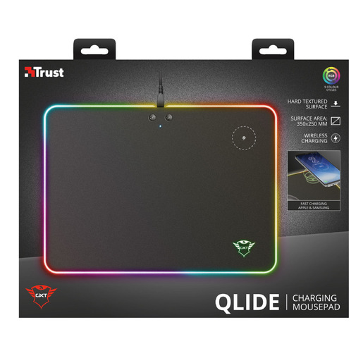 Trust GXT 750 Qlide RGB Tappetino per mouse per gioco da computer Nero