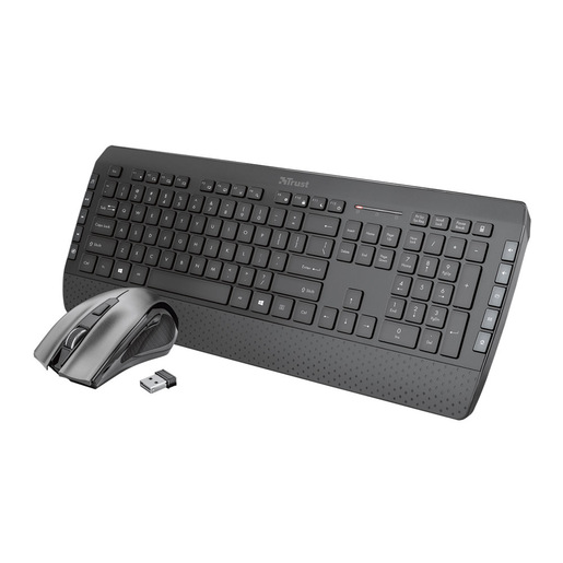 Trust Tecla-2 tastiera Mouse incluso Universale RF Wireless Tedesco Nero