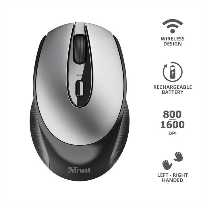 Trust - Zaya Wrl Rchrgable Mouse Blk-black