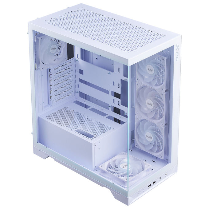 XPG 75261590 Invader X BTF Midi Tower con supporto ATX micro ATX Mini-ATX e vetro temperato colore Bianco